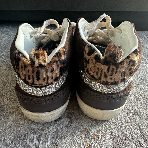 NEW GOLDEN GOOSE Midstar Mixed Leather Leopard Mid-Top Sneakers $645 SIZE 39 US9 - Picture 4 of 16